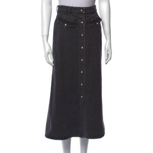 Nanushka grey denim midi skirt size S